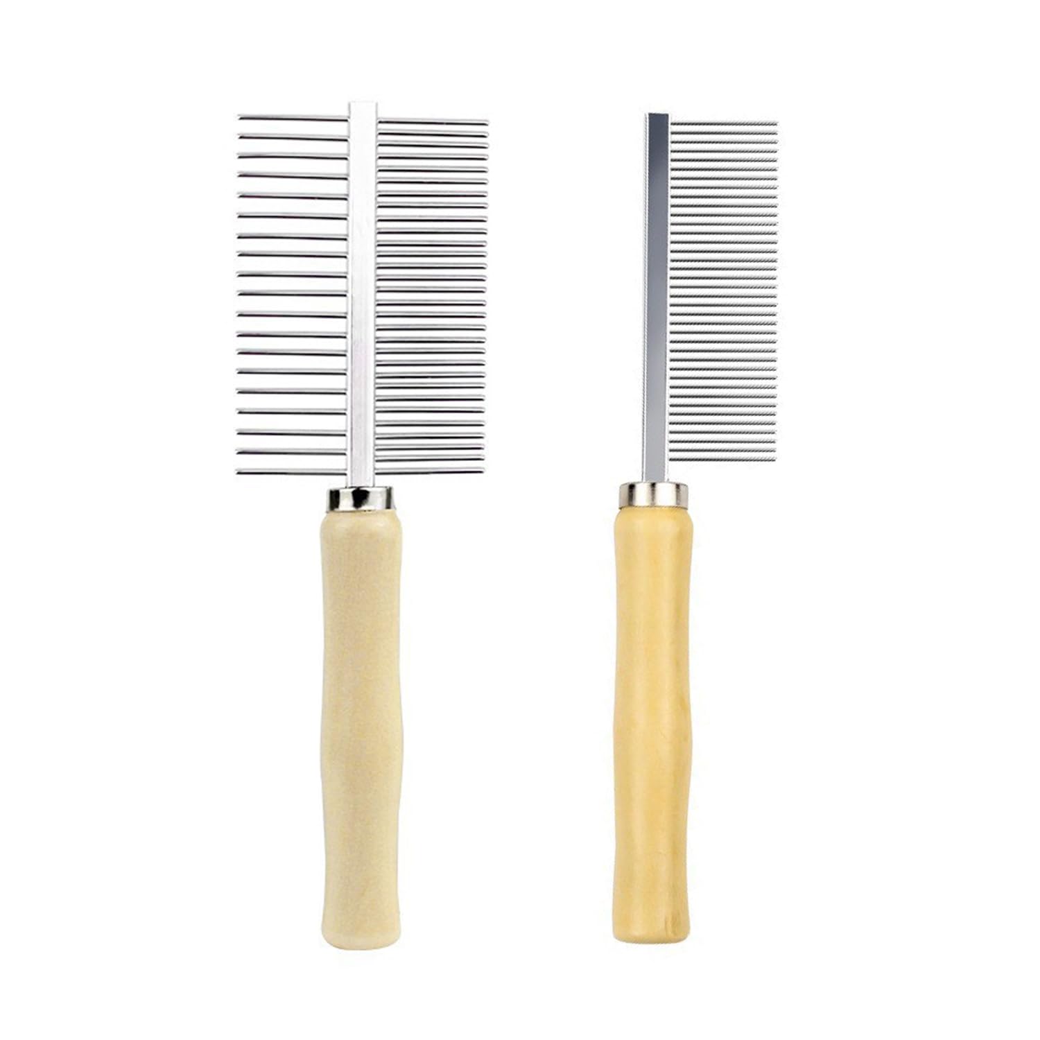 NAUZE 2 Pieces Pet Grooming Comb Double And Single Row Comb Pet Cat Dog Grooming Comb for Cats Dogs Trimmer Tool Pet Grooming Comb