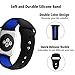 WHLIHUSU Thin Blue Line Band Compatible with Apple Watch 38mm/40mm, Soft Silicone Sport Strap Replacement iWatch Bands Compatible with Apple Watch Wristbands Series 4 3 2 1 Nike+ (M/L,Black & Blue)