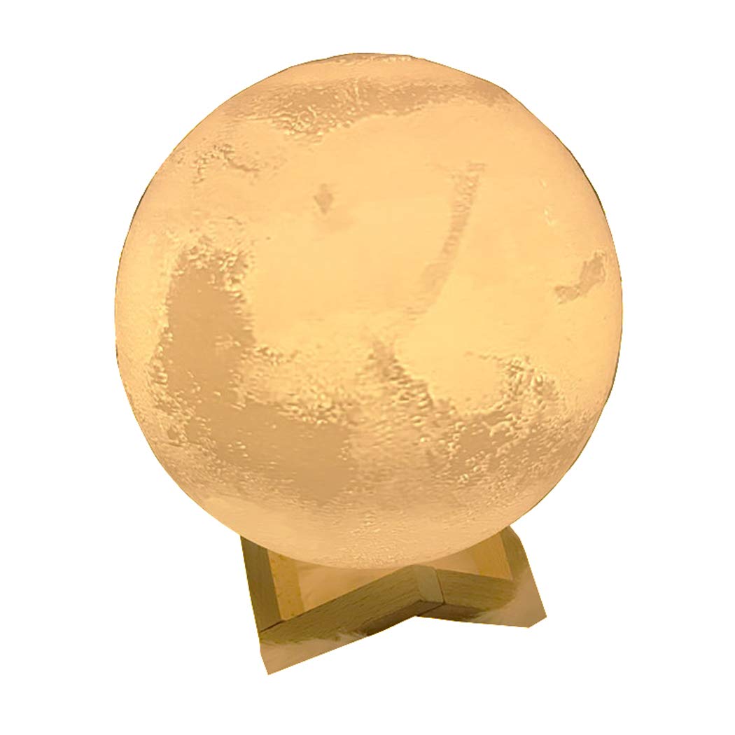 Abcsea 3D Moonlight Lamp with 7 Colors, Mars Lamp, Comfortable Moon Lamp with Stand, Romantic Moon Light Night Light, Mars Night Light 12 cm