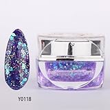 nail_world365 20ML 0.8OZ High Quality Soak Off UV Gel Shiny Colors Glitter Powder Nail Art Builder Gel 118