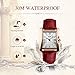 IJAHWRS Womens Analog Watches Quartz Wristwatch Business Casual Watch Unique Dress Watch Square Dial Roman Numeral Strap Fashion Ladies Cheap Watches on Sale Birthday Gift 30M Waterproof (red)
