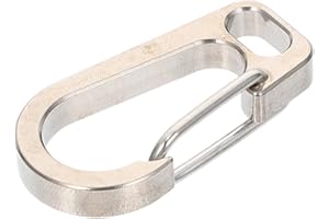 GARVALON Titanium Alloy Outdoor Carabiner Keychain Flat Hole Heavy Duty Hanging Buckle for Hiking Backpack