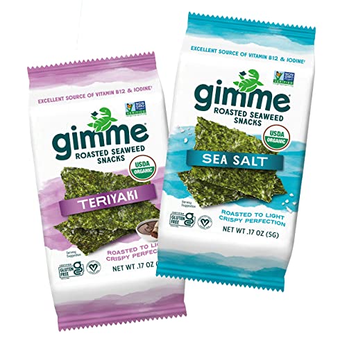 gimMe Sea Salt & Teriyaki Variety Pack 12 Count Organic Roasted
