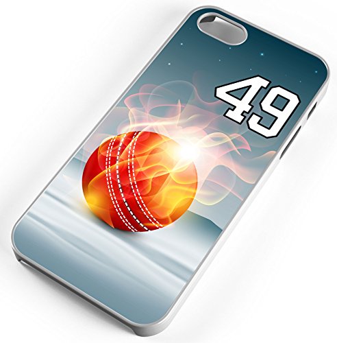 iPhone Case Fits iPhone 7 PLUS 7+ Cricket Carrom Ball All Rounder Any Custom Jersey Number 49 White Plastic