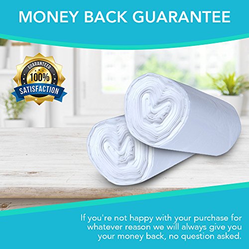 Bathroom Trash Bags 100 Clear 2.6 Gallon Small Garbage Bags by Upper