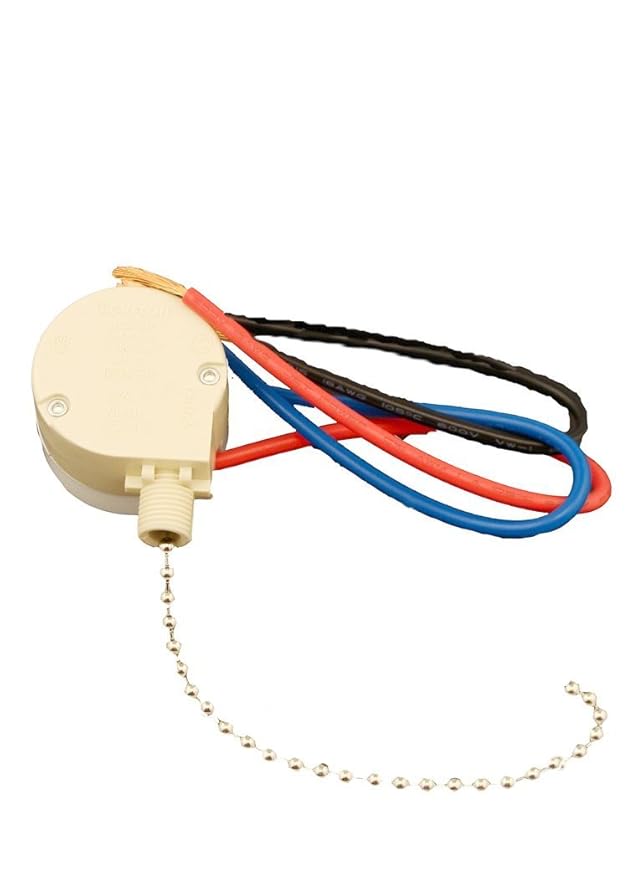 Leviton 168950 Pull Chain Switch, 3 Speed, 4 Position, 3A250V AC, 6A