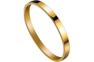 Jude Jewelers Stainless Steel Classical Simple Plain Blank Open Clasp Bangle Bracelet