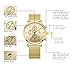 Mens Stainless Steel Calender Alloy Business Formal Quartz Wrist Watch for Man (Gold)
