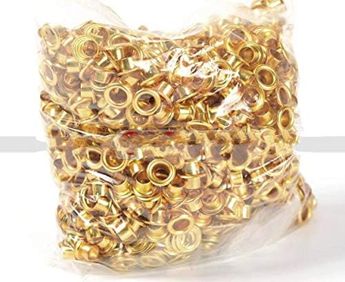 ZHONGJIUYUAN 1000 5mm Pieces Scrapbook Eyelet Metal Eyelets for Scrapbooking DIY Embelishment for Homework Clothes Sewing Garment Eyelets (Gold Color)