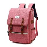 Puersit Vintage Laptop Backpack Canvas College Backpack with Usb Charging Port Fit for Daily Use Teacher Students Travel Men Women gift