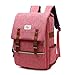 Vintage Laptop Backpack, Canvas College Backpack School Bag Fit for 15 Inch Laptop for Daily Use Teacher Students Travel by Puersit (Red)
