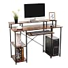 AIKA Computer Desk with Storage Shelves/Keyboard Tray/Monitor Stand Study Table for Home Office Reversible Desk…