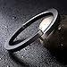 WISTIC Black Bracelet with Stainless Steel Bangle Cuff and Magnetic-Clasp Plain Polished for Men Boy (Black)
