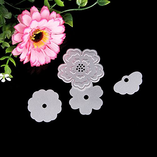 NNDA CO 4PCS Flower Metal Cutting Dies Stencils DIY Scrapbooking Album Paper Card Craft