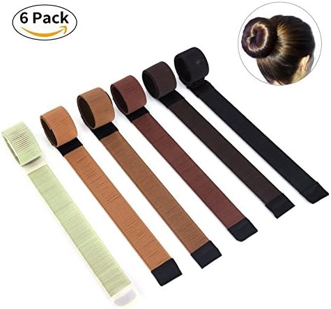 Hair Bun Making Styling Yuxule Girl Donut Bun Maker Magic DIY Hair Styling Tool for Long and Thick Hair 6pcs(6colors)