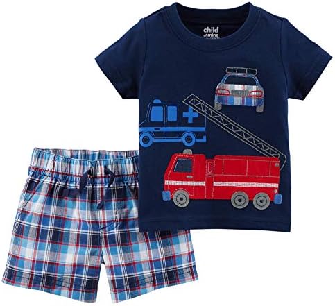Carter'sChild of Mine Emergency Vehicles Baby Boys Shirt and Shorts 2 Piece Outfit Set