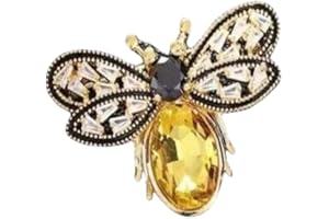 TENGRIAH Colorful Rhinestone Crystal Bee Brooch Vintage Bee Pearl Lapel Pin Fashion Shell Pearl Insect Animal Pin Jewelry Gift for Women