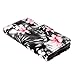 Cellularvilla Sharp Aquos Crystal Pu Leather Wallet Card Flip Open Pocket Case Cover Pouch for Sharp Aquos Crystal 306SH (Black Pink Flower)