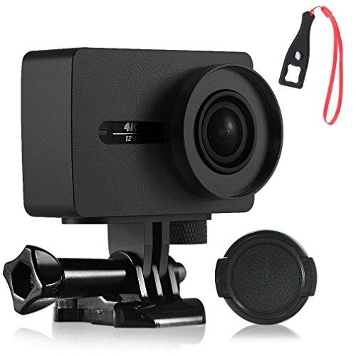 First2savvv XM2-TL-01 black Aluminium Alloy Protective Housing Case Shell for XIAOMI YI 2 4K Action Camera + Spanner Wrench