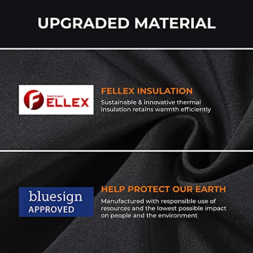 ORORO Men's Soft Shell Heated Jacket with Detachable Hood and Battery Pack (Black/Gold, M