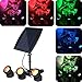 COODIA Solar Powered Underwater Night Light 3 Submersible RGB Lamps Color Changing Landscape Spotlight for Garden Pool Pond Outdoor Decoration