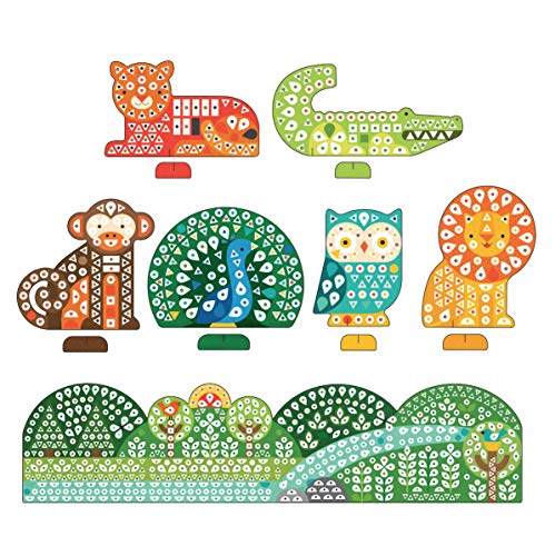 Petit Collage Mosaic Sticker Art Kit with Over 1000 Stickers, Animal Friends