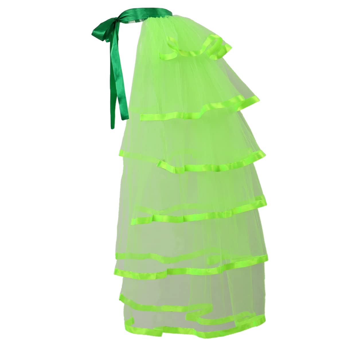 GRACEART Victorian Steampunk Tulle Bustle Vintage Tutu Belt Lace Underskirt Neo-Gothic Costume Green