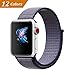 Qifit New Nylon Sport Loop with Hook and Loop Fastener Adjustable Closure Wrist Strap Replacment Band for iwatch Apple Watch Series 1 /2 / 3,38mm,Midnight Blue