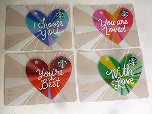 STARBUCKS 2018 CYPRUS COLLECTIBLE ONLY NO VALUE 4 CARD YOU'RE THE BEST,YOU ARE LOVED,WITH LOVE,I CHOOSE YOU,NEW