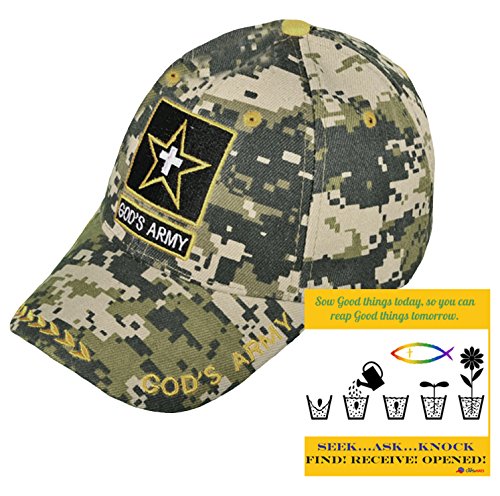 God's Army Christian Hat Digital Camouflage Cross Embroidered Cap Mens