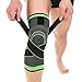 Efanr 1 Pair Knee Compression Sleeve, Knee Brace Protective Pad Kneepad with Adjustable Strap, Ankle Wrist Leg Support Bandage Kneepad for Basketball, Running, Jogging, Sports, Arthritis (Green, XXL)