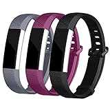 iGK Replacement Bands Compatible for Fitbit Alta and Fitbit Alta HR, Newest Adjustable Sport Strap Smartwatch Fitness Wristbands Black Plum Grey Large