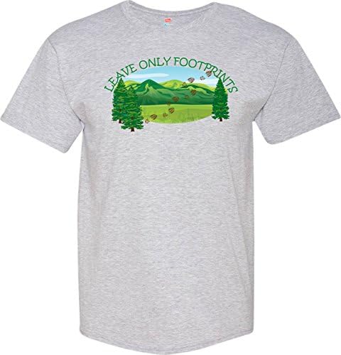 Leave Only Footprints Hiker/Hiking Custom Made Vapor T-Shirt 100% Spun Polyester