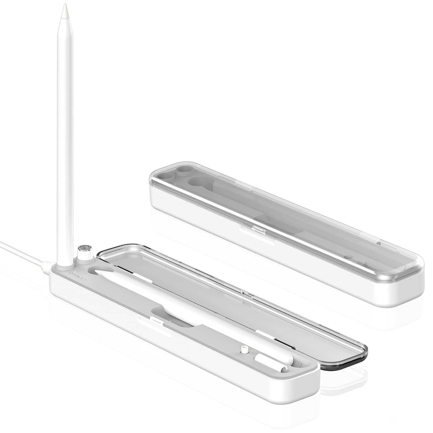 Photo 1 of AreMe 2 in 1 Charging Case Compatible with Apple Pencil 2nd and 1st Generation, Magnetic Wireless Charger Dock for Pencil 2nd Gen, Portable Travel Case Storage Box for iPad Pencil