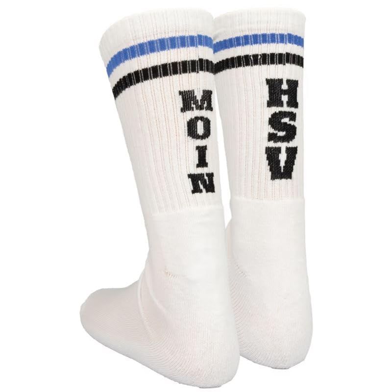 HSV Hamburger SV Sports Socks Stockings Set of 2 ** Moin **, White, 39-42