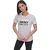 DKNY Women's Short Sleeve Triple Logo T-Shirt