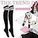 Womens Stripe Thigh High Socks - Leg Warmer Dresses Over Knee High Stockings Cosplay Socks 3 pairs