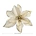 Amajoy 12pcs Glitter Poinsettia Christmas Tree Ornament Artificial Wedding Christmas Flowers Xmas Tree Wreaths Decor Ornament, 5.5inch, Red and Gold for Choice (Gold)