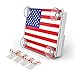 AUTOBOXCLUB US Flag - Old EZ Pass, IPass, IZoom Tag Holder/Transponder Holder/Toll Pass Windshield Mount/Made in USA/Premium Quality with Genuine Reclosable Mounting Strips