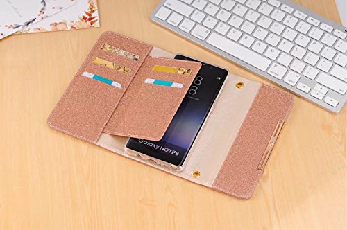 image for Samsung Galaxy Note 8 Case, DMaos Bling Glitter Women PU Leather Walle