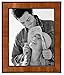 Malden International Designs Burl Wood Walnut Wooden Picture Frame with Black Border, 8x10, Walnut