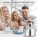 Whistling Tea Kettle Stove TopTeapot, Stainless Steel Teakettle with Fast Boiling Base (3.9Q)