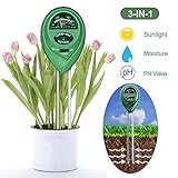 Mendada Soil pH Meter,3-in-1 Soil Test Kit For Moisture, Light & pH- Great for Garden, Lawn, Indoor & Outdoor, High Accurate & Easy Read Indicator (No Battery needed)