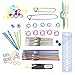LIHAO 75 Piece Crochet Hooks Yarn Knitting Needles Stitch Markers Gauge Ruler Scissors Gift Set