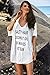 Oryer Womens Letters Print Baggy Swimwear Bikini Cover up Beach Dress T-Shirt, A-white, One Size