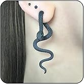 Snake Earrings for Women Dangle Snake Jewelry Halloween Accessories Black Goth Gothic Earrings Punk Sperpent Edgy Grunge Earring Halloween