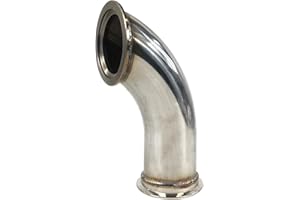 HIBUYER 3" ID V-Band Turbo Stainless Steel 90 Degree Exhaust Elbow Adapter Piping Flange