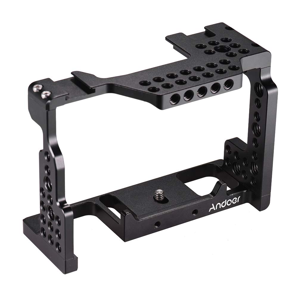 Andoer Camera Cage Video Film Manufacturing Stabilizer Aluminum Alloy 1/4 Inch Screw with Cold Shoe for Sony A7II/ A7III/ A7SII/ A7M3/ A7RII/ A7RIII Camera