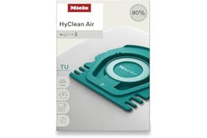 Miele HyClean Air TU Vacuum Cleaner Bags for Miele Guard L1 Vacuum Cleaners, Pack of 4 Vacuum Bags and 1 AirClean Exhaust Fil