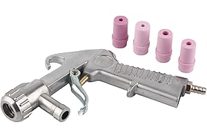 Sand Blasting Gun, Sandblaster Air Siphon Sand Blasting Gun with 4Pcs Ceramic Nozzles Kit Abrasive Grit Shot Sandblaster Feed